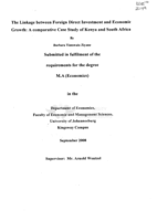 The linkage between foreign direct investment and economic growth : a comparative case study of Kenya and South Africa