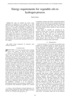 Energy requirements for vegetable oils to hydrogen process