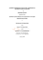 Learners' experiences of educators' aggression in a secondary school in Gauteng