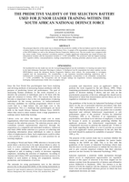 The predictive validity of the selection battery used for junior leader training within the South African National Defence Force.