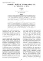Cognitive potential and job complexity as predictors of flow.