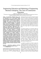 Engineering education and marketing of engineering business enterprise : the case of construction education