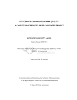 Effects of dams on river water quality: a case study of Lesotho Highlands Water Project