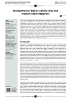 Management of trade credit by small and medium-sized enterprises