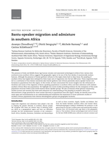 Bantu-speaker migration and admixture in Southern Africa