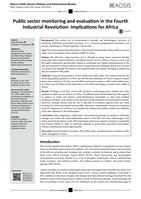 Public sector monitoring and evaluation in the Fourth Industrial Revolution: Implications for Africa