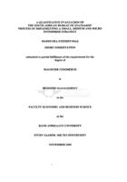 A quantitative evaluation of the South African Bureau of Standards' process of implementing a small, medium and micro enterprise strategy