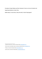 Perceptions of Small, Medium and Micro Enterprises’ owners on services provided by the supporting institutions in South Africa