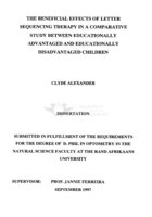 The beneficial effects of letter sequencing therapy in a comparative study between educationally advantaged and educationally disadvantaged children