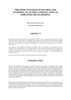 The effectiveness of board game learning as an educational tool in employee development