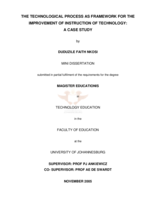 The technological process as framework for the improvement of instruction of technology.