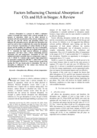 Factors influencing chemical absorption of CO2 and H2S in biogas : a review