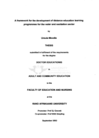 A framework for the development of distance education learning