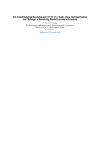 The Fourth Industrial Revolution and COVID-19 in South Africa : the opportunities and challenges of introducing blended learning in education