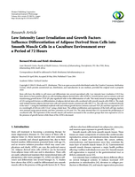 Low intensity laser irradiation and growth factors influence differentiation of adipose derived stem cells into smooth muscle cells in a coculture environment over a period of 72 hours