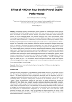 Effect of HHO on four stroke petrol engine performance