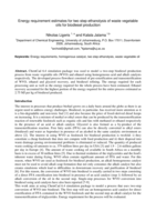 Energy requirement estimates for two step ethanolysis of waste vegetable oils for biodiesel production