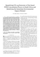Quantifying CO2-eq emissions of ore-based PGM concentration process in South Africa and identifying the immediate environmental impacts related