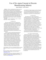 Use of six-sigma concept in discrete manufacturing industry