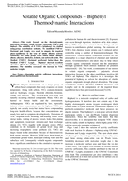 Volatile organic compounds – biphenyl thermodynamic interactions