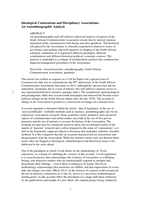 Ideological Contestation and Disciplinary Associations: an autoethnographic analysis