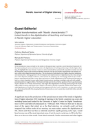 Digital transformations with “Nordic characteristics”? Latest trends in the digitalisation of teaching and learning in Nordic higher education