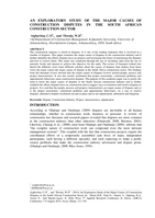 An exploratory study of the major causes of construction disputes in the South African construction sector