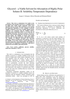 Glycerol - a viable solvent for absorption of highly polar solutes II : behaviour of molecular interactions