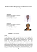 Nigerian secondary school teachers’ perception towards teacher leadership