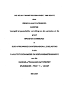 Die belastingaftrekbaarheid van rente