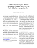 The challenges facing the metered taxis industry in South Africa : a case study of Durban Metropolitan City
