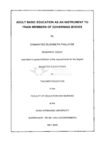 Adult basic education as an instrument to train members of governing bodies