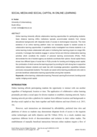 Social media and social capital in online learning