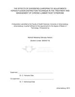 The effects of diversified chiropractic adjustments versus flexion-distraction technique in the treatment and management of chronic lumbar facet syndrome
