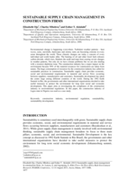 Sustainable supply chain management in construction firms