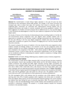 An investigation into student performance in first year biology at the University of Johannesburg