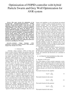 Optimization of FOPID controller with hybrid Particle Swarm and Grey Wolf Optimization for AVR System