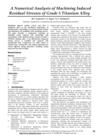 A numerical analysis of machining induced residual stresses of Grade 5 titanium alloy