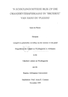'n Sosiolinguistiese blik op die Oranjerivierafrikaans in "Broerse" van Hans du Plessis
