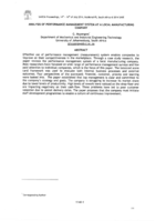 Analysis of performance management system at a local manufacturing company