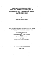 An environmental audit for the road section (P31-3) in the Golden Gate Highlands National Park