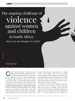 The ongoing challenge of violence against women and children in South Africa. Why are we deeper in crisis?