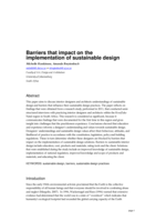 Barriers that impact on the implementation of sustainable design