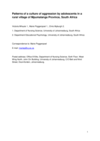 Patterns of a culture of aggression by adolescents in a rural village of Mpumalanga Province, South Africa
