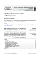 Indian foreign direct investments in Africa : a geographical perspective