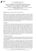 Effects of automation on construction industry performance