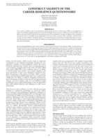 Construct validity of the career resilience questionnaire.