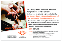 Dr. Robert Garris – Managing Director of the Rockefeller Foundation in NYC