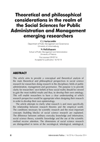 Theoretical and philosophical considerations in the realm of the social sciences for public administration and management emerging researchers