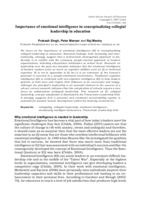 Importance of emotional intelligence in conceptualizing collegial leadership in education